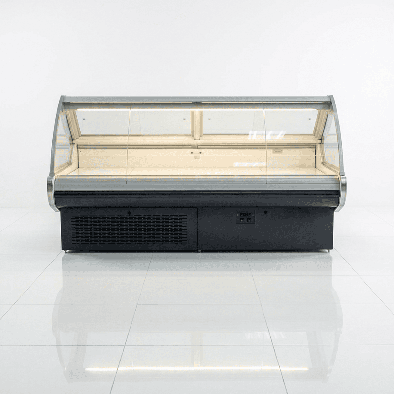 Stainless steel meat display chiller for commercial fresh meat storage